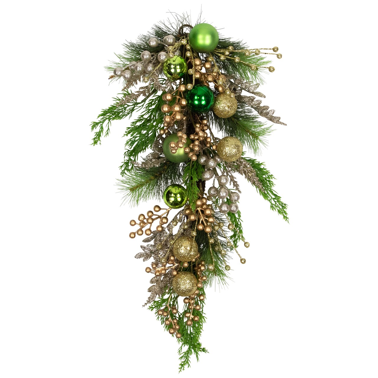 Northlight Ball Ornaments and Berries Glittered Artificial Christmas Swag - 25"